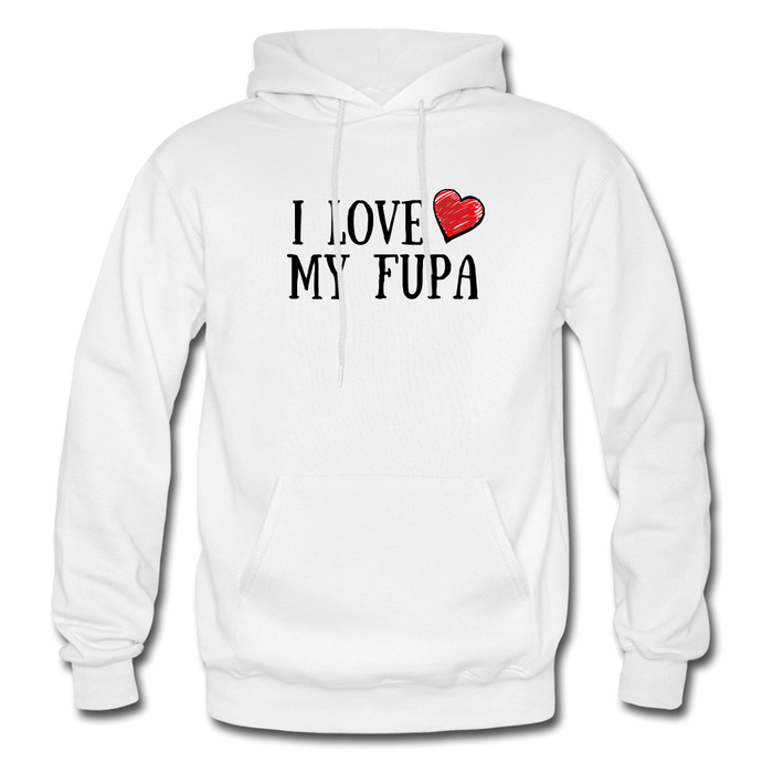 I Love My Fupa Hoodie - White - white