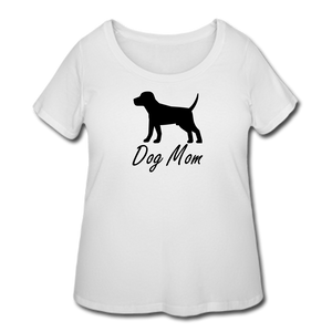 Dog Mom T-Shirt (Curvy) - White - white