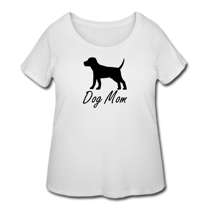 Dog Mom T-Shirt (Curvy) - White - white
