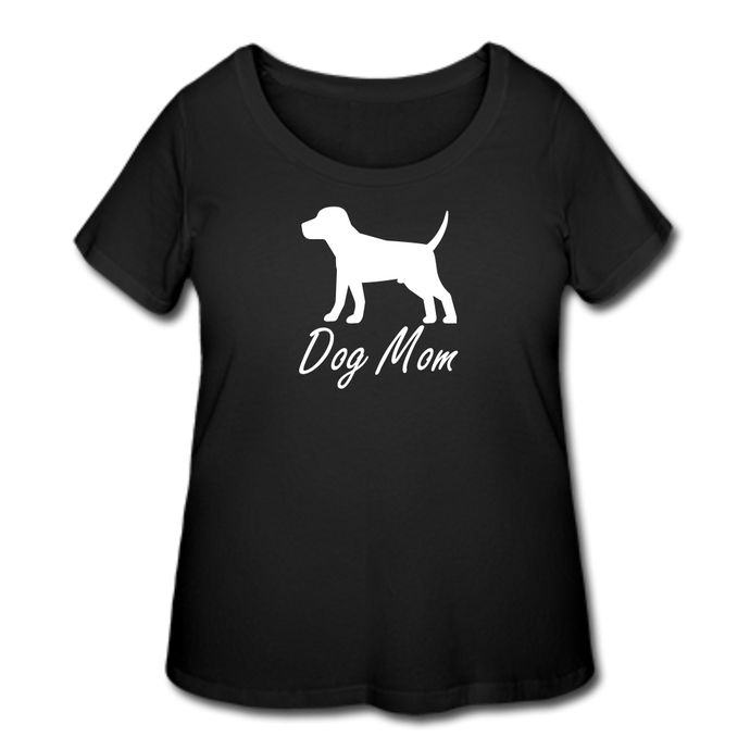 Dog Mom T-Shirt (Curvy) - Black - black