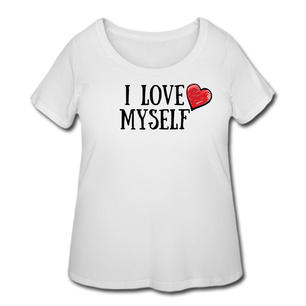 I Love Myself T-Shirt (Curvy) - White - white