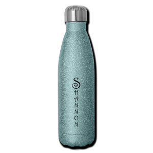Insulated Stainless Steel Water Bottle Personalized - turquoise glitter