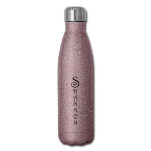 Insulated Stainless Steel Water Bottle Personalized - pink glitter