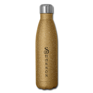 Insulated Stainless Steel Water Bottle Personalized - gold glitter