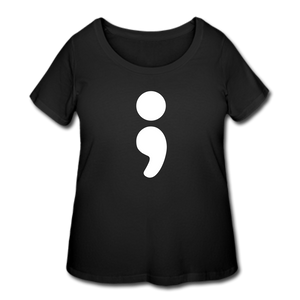 Semicolon T-Shirt (Curvy) - Black - black