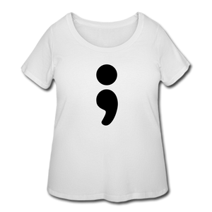 Semicolon T-Shirt (Curvy) - White - white