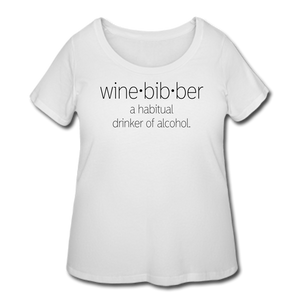 Winebibber T-Shirt (Curvy) -White - white