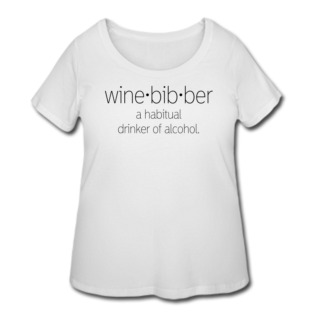 Winebibber T-Shirt (Curvy) -White - white