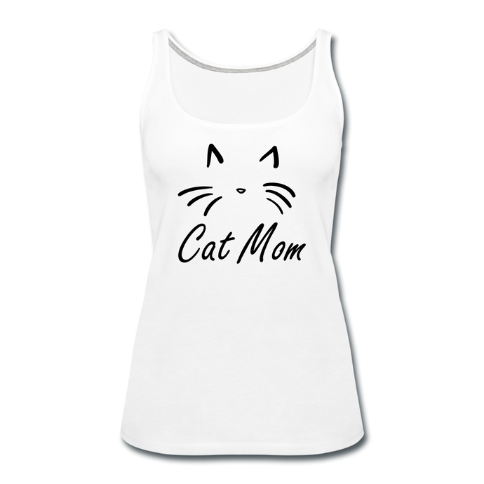 Cat Mom Women's Tank (White) - white