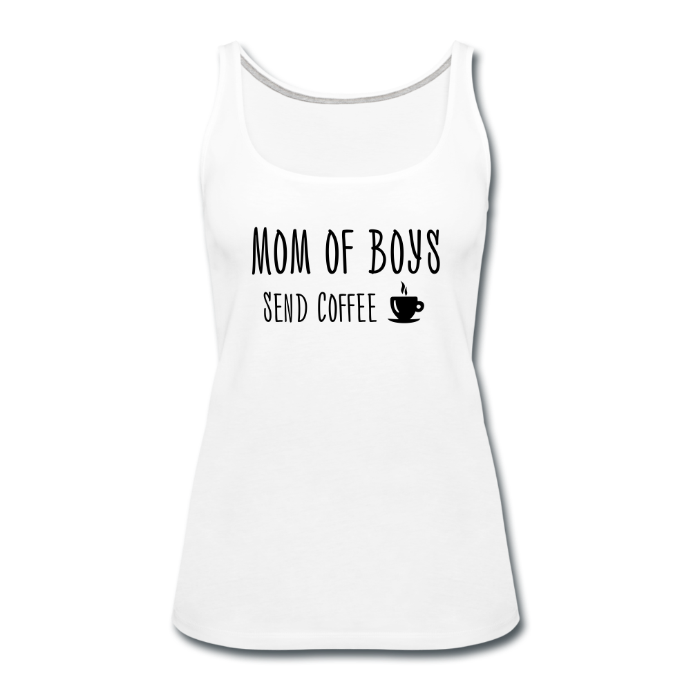 Mom of Boys Send Coffee Women's Tank (White) - white