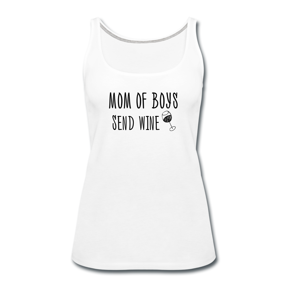 Mom of Boys Send Wine Women's Tank (White) - white